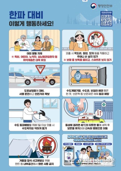 한파 대비 국민행동요령 포스터