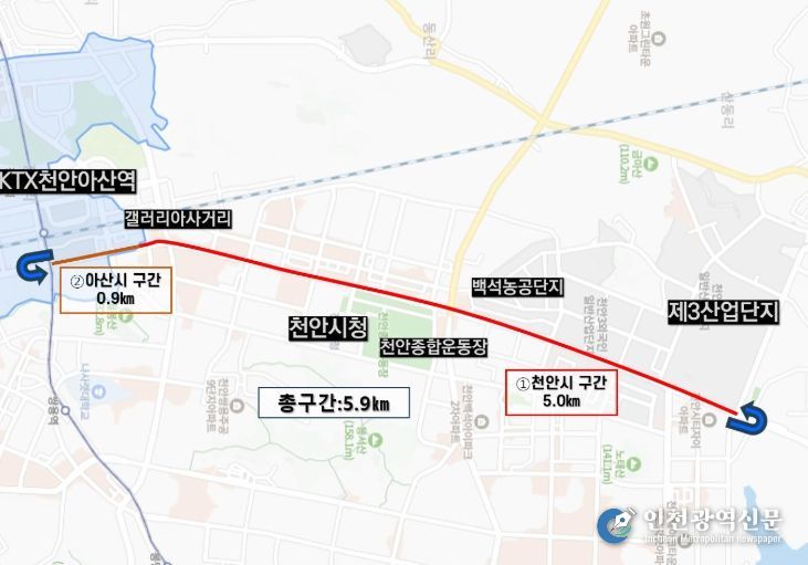 자율주행차 시범운행지구 지형도.