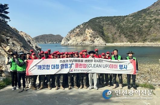 옹진군 대청면 육상과 바다에서 환경정화활동