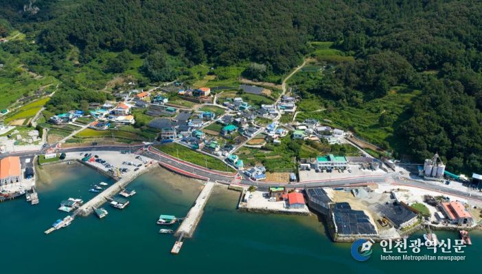 광도면 좌진마을, 지방도 1021호선 선형개량공사