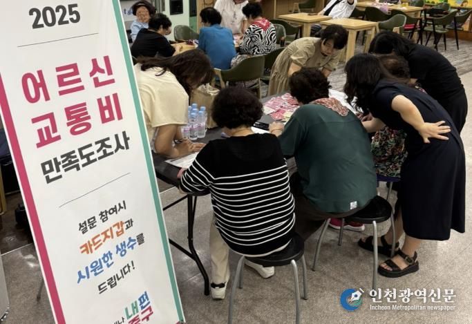 어르신 교통비 만족도 조사 모습