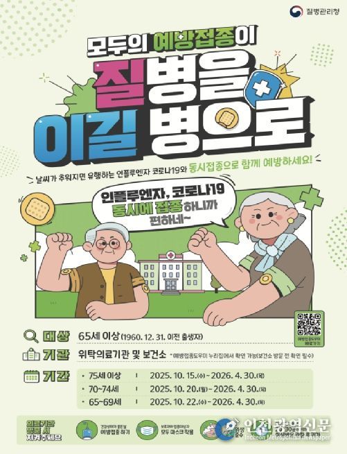 인플루엔자·코로나19 동시접종 포스터(제작 및 배포: 질병관리청)