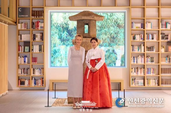 김혜경 여사, 캐나다 총리 부인 환담(대통령실)