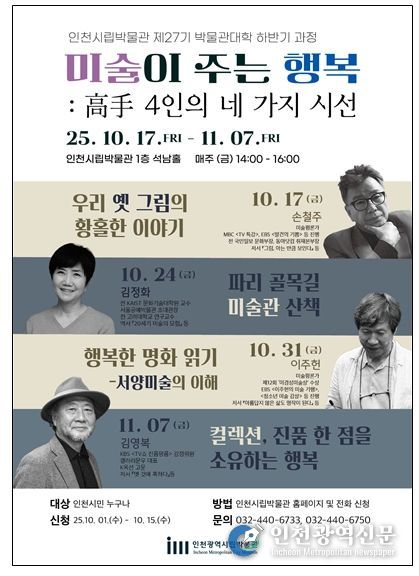 시립박물관 제27기 박물관대학 하반기 과정 포스터, 개요, 강사 사진