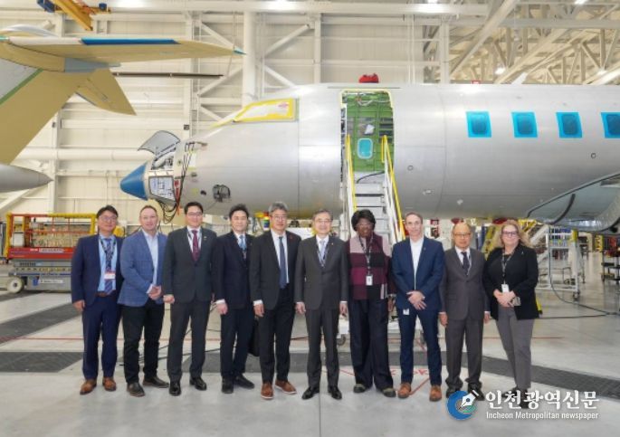 캐나다 봄바르디어社 조립공장 방문한 조현 장관