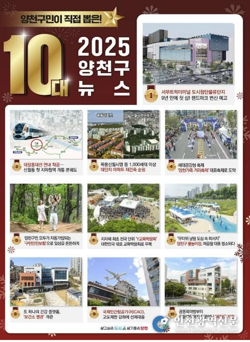 2025년 ‘양천구 10대 뉴스’ 홍보 포스터
