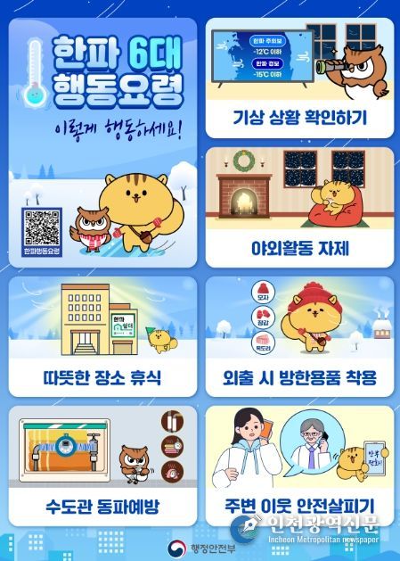 한파 대비 국민행동요령 포스터