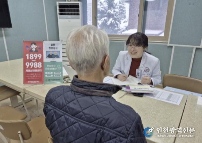 양로원 방문 조기 검진 모습