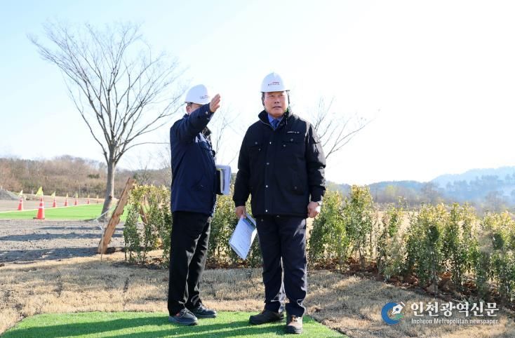 12일 진행된 무안군 늘어지 파크골프장 현장 점검