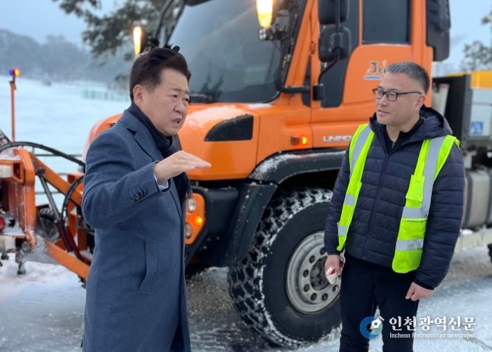 마방목지 제설 현장 방문한 오영훈 지사