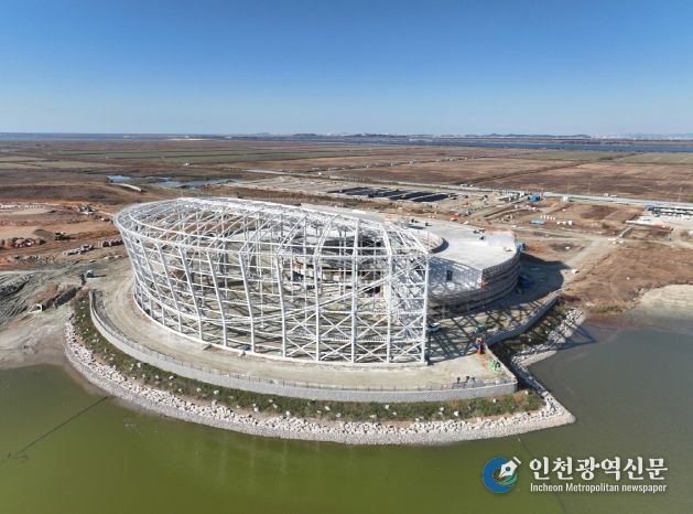 2027년 준공 예정인 국립새만금수목원 건축현장 전경