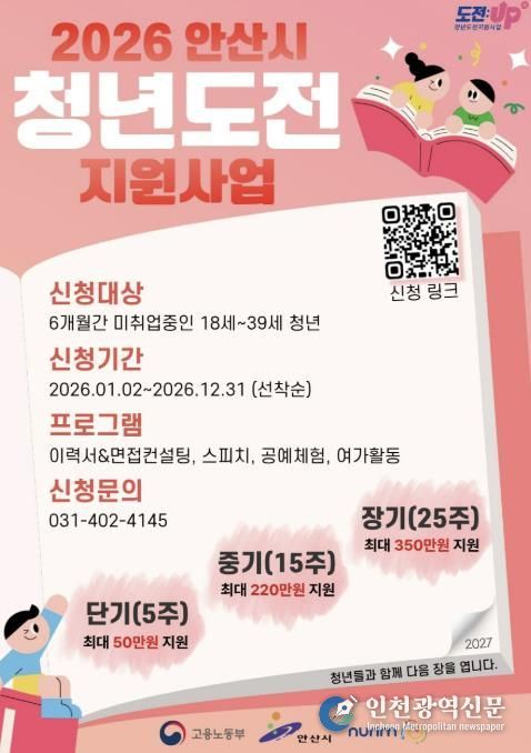 '2026년 안산시 청년도전 지원사업' 디지털 홍보자료