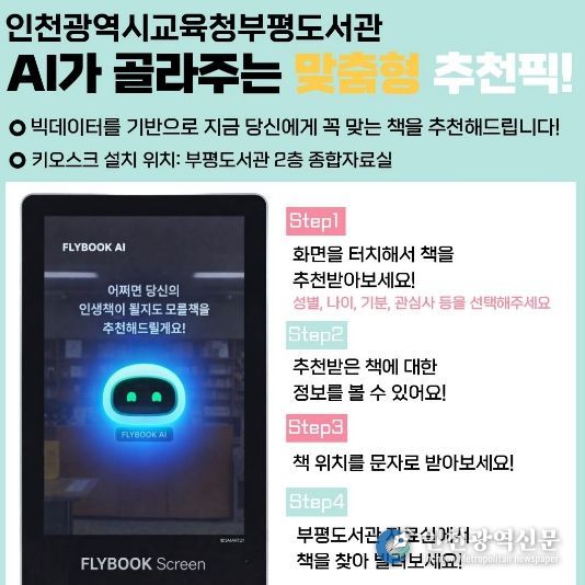 인천광역시교육청부평도서관, AI 도서추천 서비스 운영