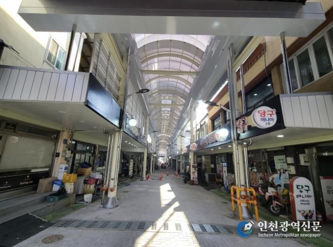 봉화 내성지구 도시재생 뉴딜사업 아케이드 설치 후