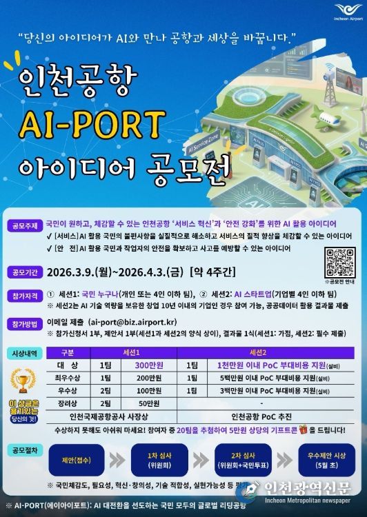 인천공항, 인공지능 활용 아이디어 대국민 공모 시행