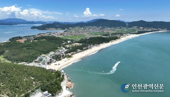 완도 신지 명사십리 해수욕장 전경