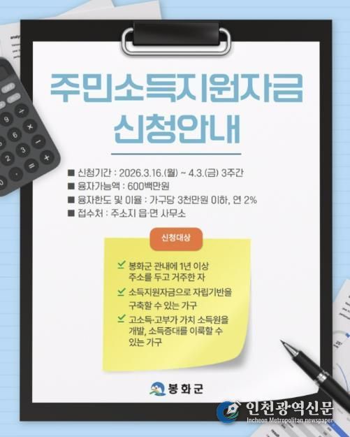 봉화군, ‘2026년 주민소득지원사업’시행