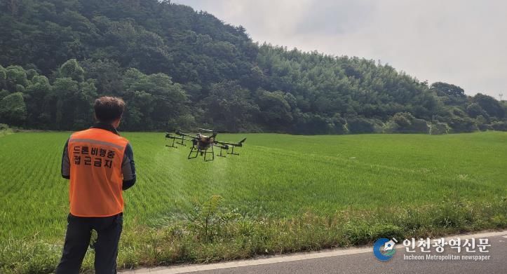 2025년 문산읍 안전갈곡들 드론 항공방제