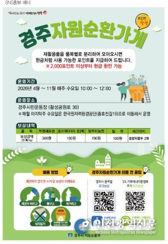 주시가 재활용품 분리배출 활성화를 위해 제작한 ‘자원순환가게’ 운영 안내 홍보 배너