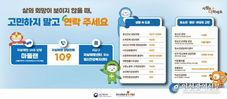 자살예방 상담안내 포스터