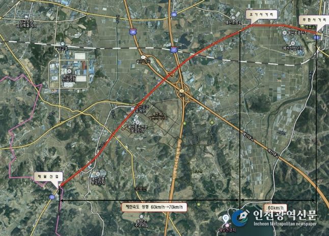 제한속도 상향 위치도