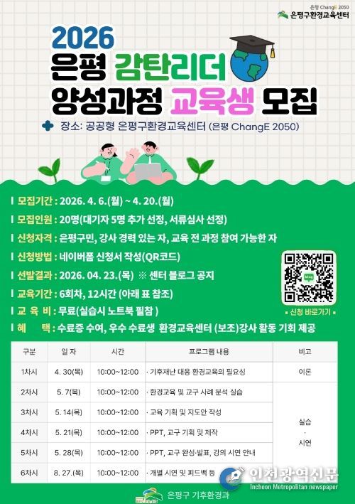 2026 은평 감탄리더 양성과정 교육생 모집 홍보물