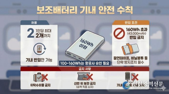 보조배터리 기내 안전 수칙