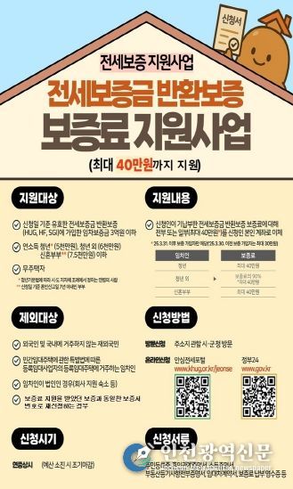 전세보증금 반환보증 보증표 지원사업 포스터