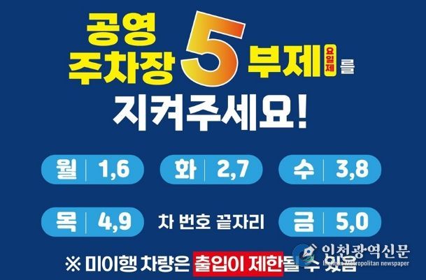 파주시, 자원안보 위기에 따른 공영주차장 5부제 시행