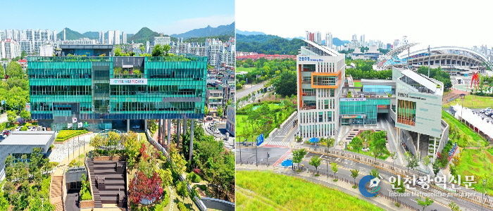 상록수보건소(왼쪽 사진) 및 단원보건소(오른쪽 사진) 전경