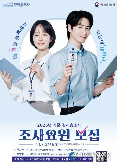 2025년 기준 경제총조사 조사요원 모집 홍보물